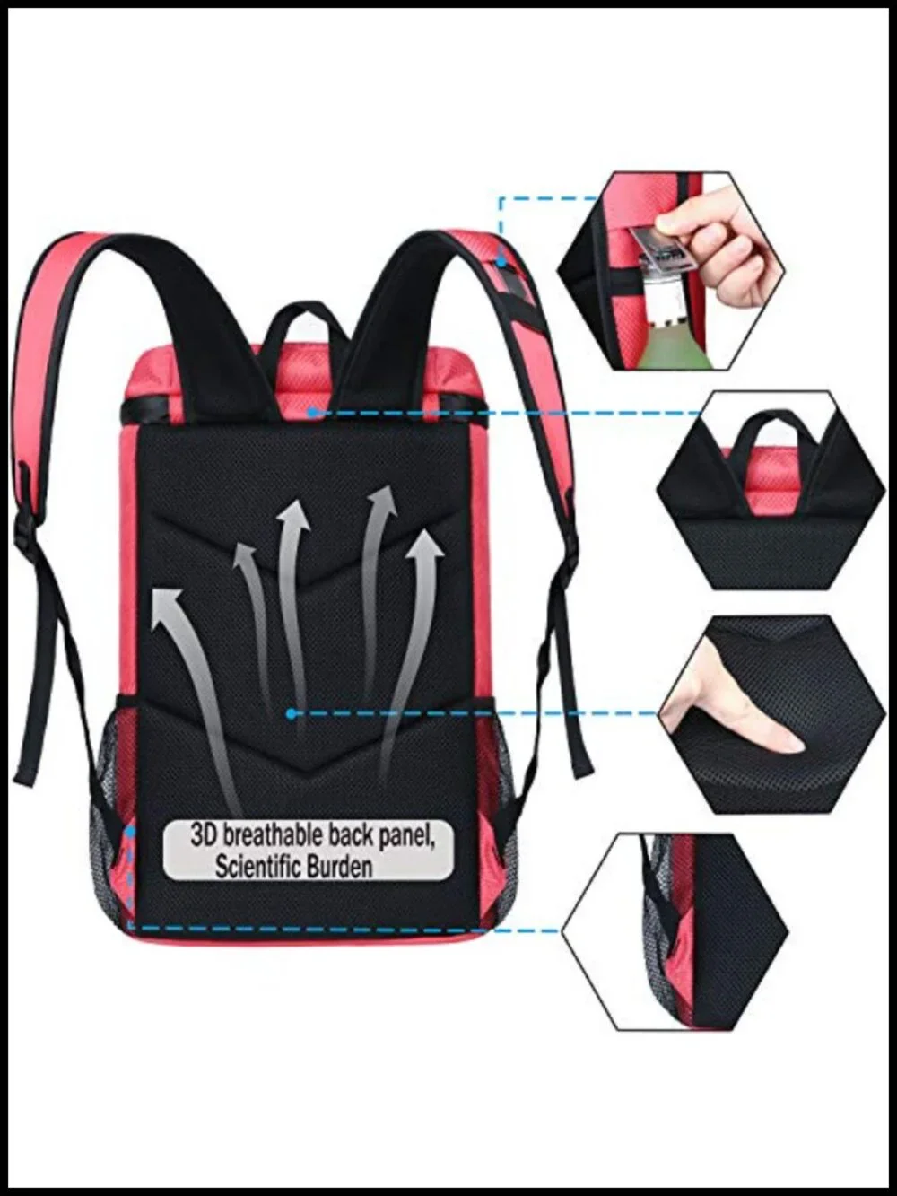 Insulated Leakproof Cooler Backpack - 30L Travel Hiking Camping Lunch Wine